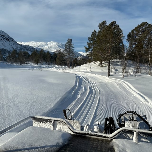 Løypa inn til tippen i Støyledalen er tråkka 